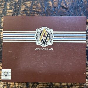 Avo Uvezian Heritage Brown Box with Striped Emblem